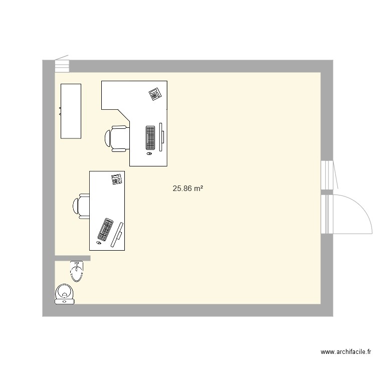 bureau. Plan de 0 pièce et 0 m2