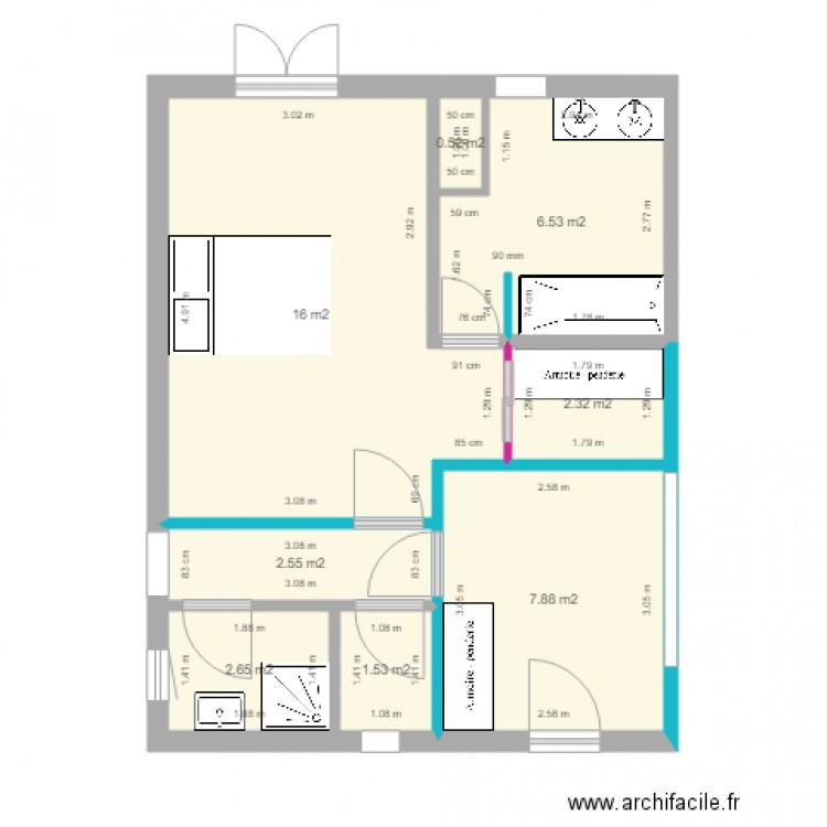 hanchy rez de chaussee aménagé. Plan de 0 pièce et 0 m2