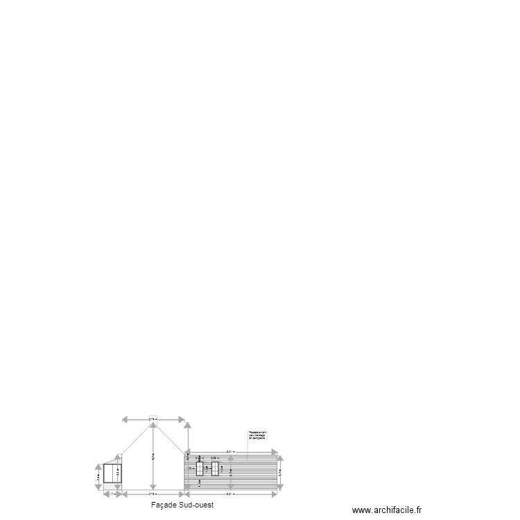 facadeouest. Plan de 0 pièce et 0 m2