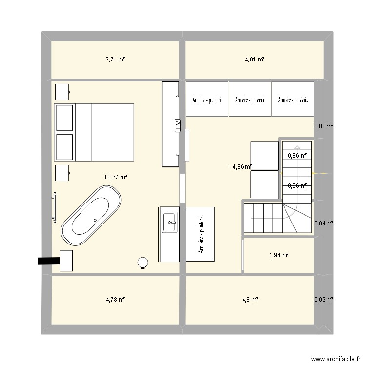 Chambre. Plan de 0 pièce et 0 m2