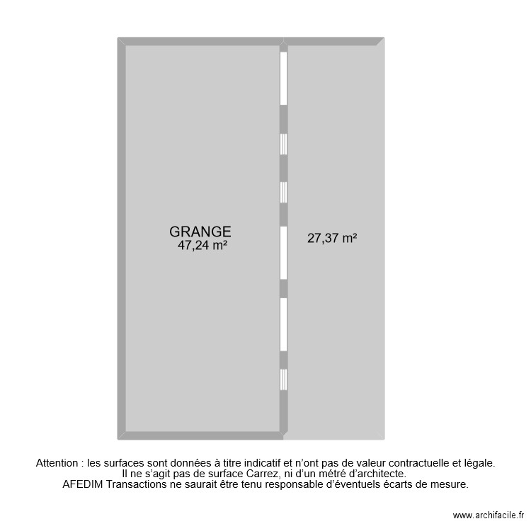 BI 10421 ANNEXES. Plan de 2 pièces et 75 m2