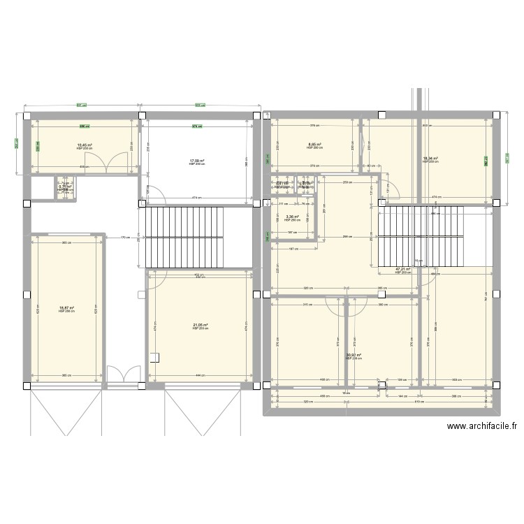 azze4. Plan de 12 pièces et 179 m2