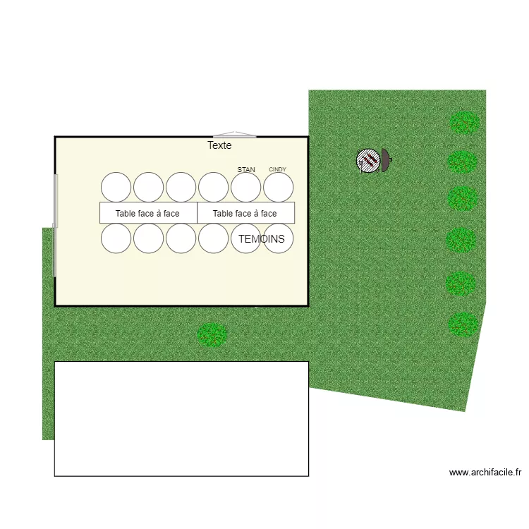 PIECE DE RECEPTION. Plan de 