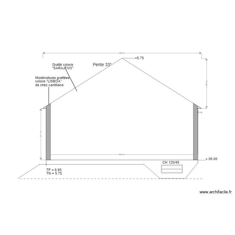 Pignon gauche chris. Plan de 