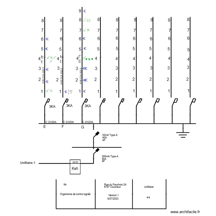 unifilaire 2 couvreux. Plan de unifilaire 2 couvreux. Plan de