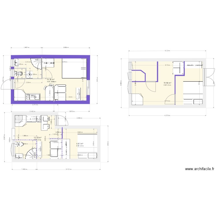 Studio. Plan de 0 pièce et 0 m2