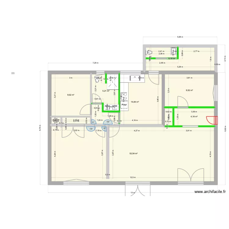 r&eacute;novation v1. Plan de 