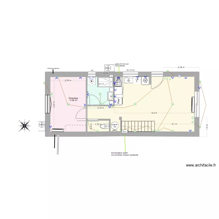 Plan ext Langeot 5 &eacute;lectricit&eacute;. Plan de 
