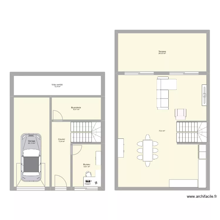 projet maison. Plan de 7 et 161 m² projet maison. Plan de 7 et 161 m²