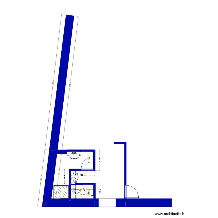 surface1. Plan de 1 pièce et 1 m2