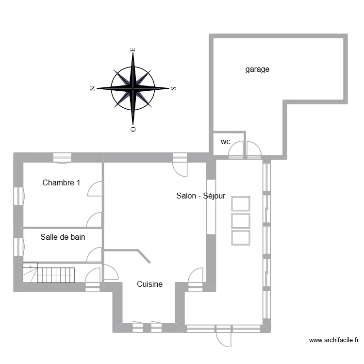 le hegarat  rdc. Plan de 6 Pièces et 106 m²