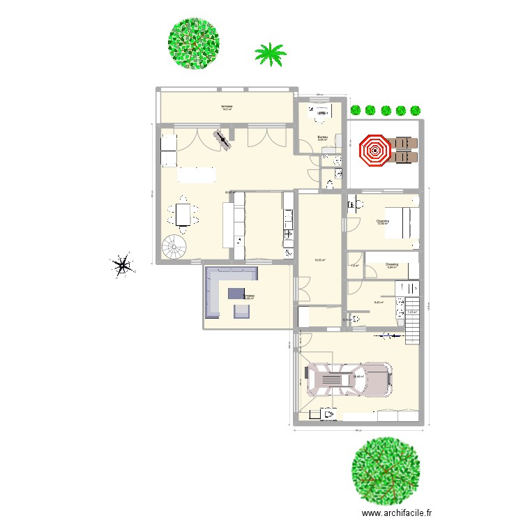 Maison JACKY étude 4. Plan de 12 pièces et 192 m2
