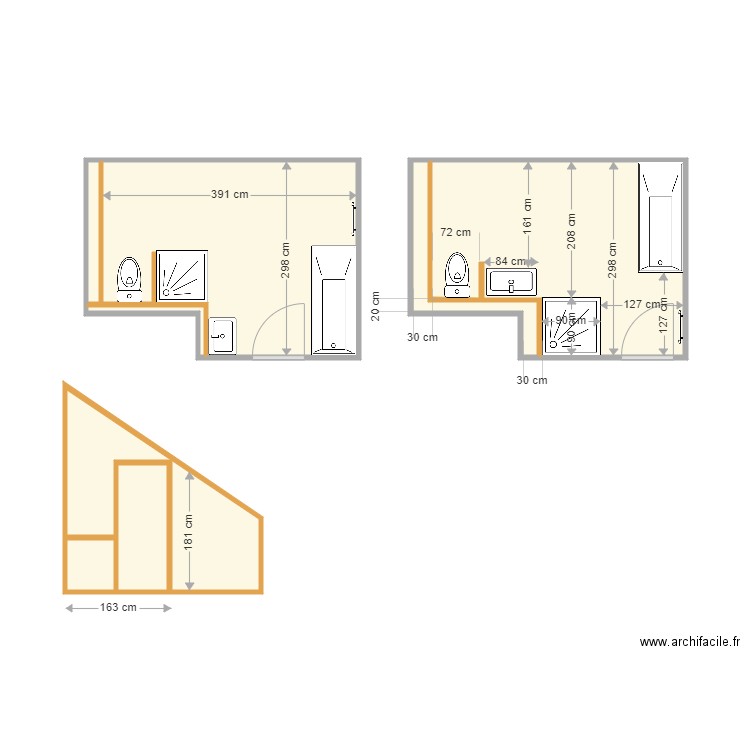 hennequin sdb. Plan de 8 pièces et 27 m2