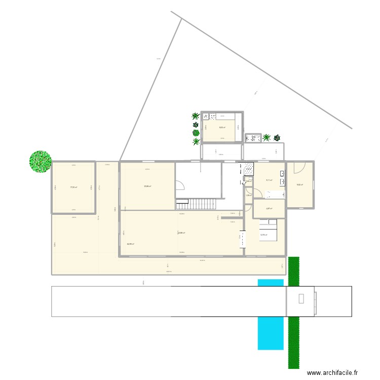 ebauche guip 18. Plan de 12 pièces et 195 m2