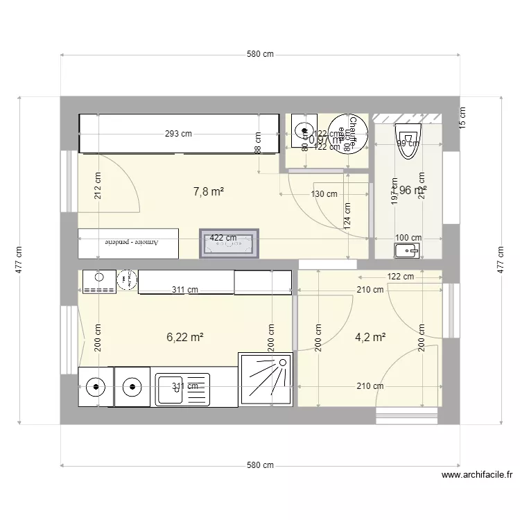 entr&eacute;e buanderie 14. Plan de 