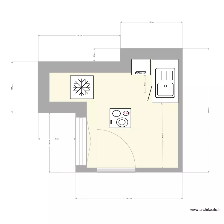 cuisine C&eacute;line. Plan de 