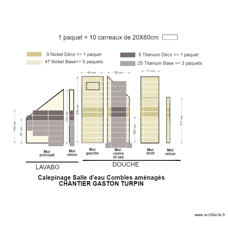 calepinage salle de bain. Plan de 0 pièce et 0 m2