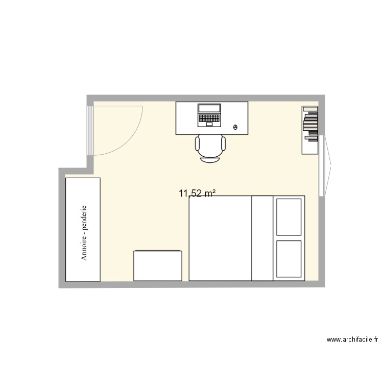 Chambre. Plan de 0 pièce et 0 m2