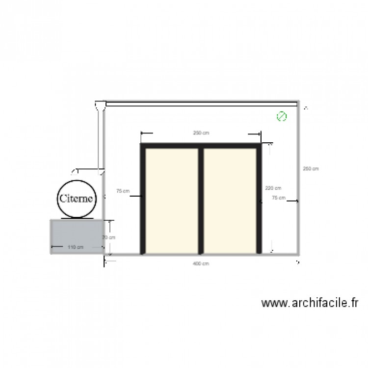 Garage 2 Facade avant. Plan de 0 pièce et 0 m2