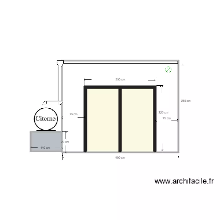 Garage 2 Facade avant. Plan de 