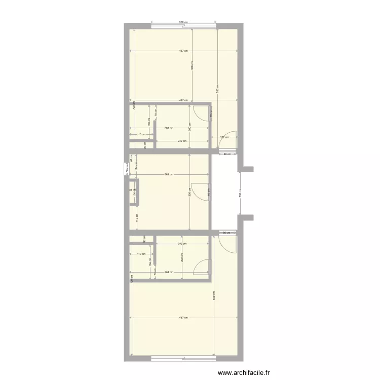 chambre A arri&egrave;re et fa&ccedil;ade Etage 1 2 3. Plan de 