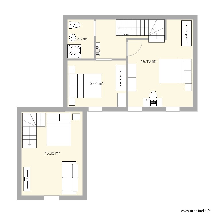 Plounevez étage. Plan de 0 pièce et 0 m2