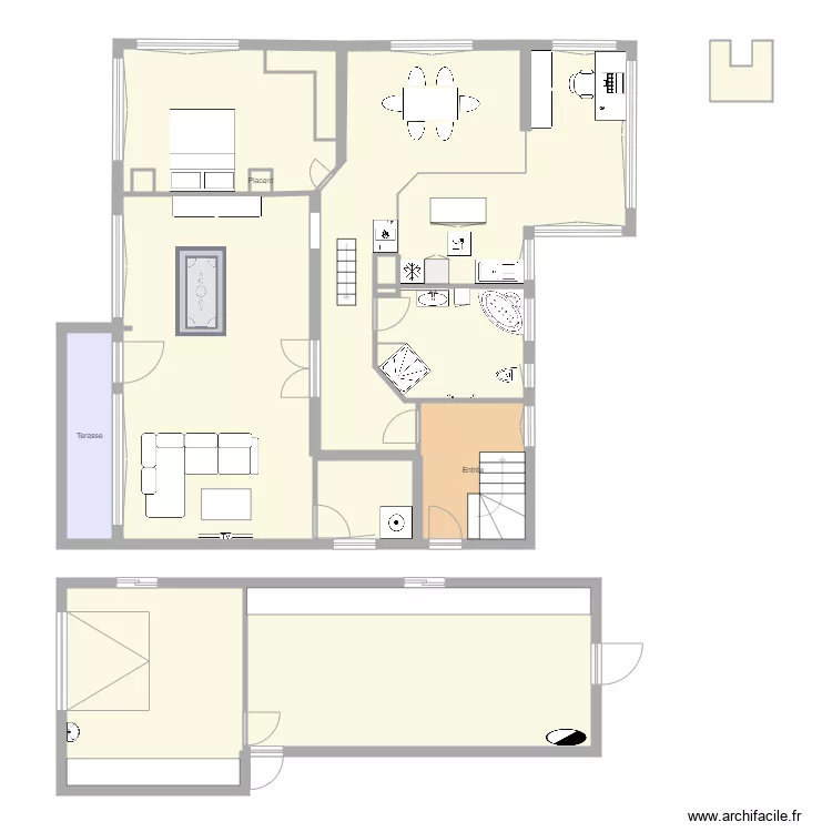 Appart apr&egrave;s travaux . Plan de 