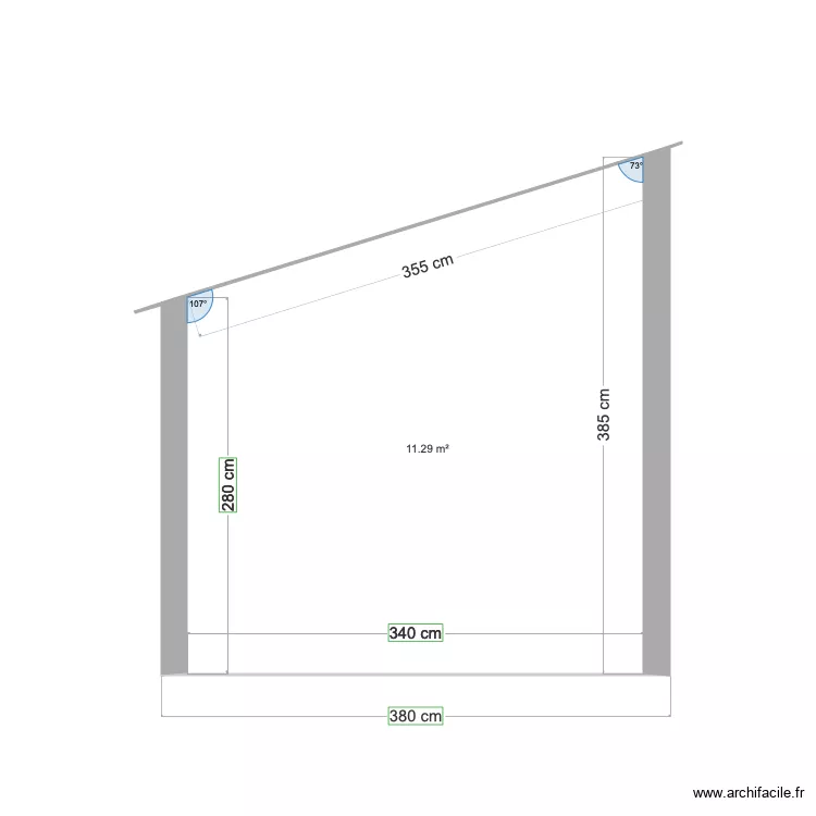 Cavenne Extention coupe. Plan de 