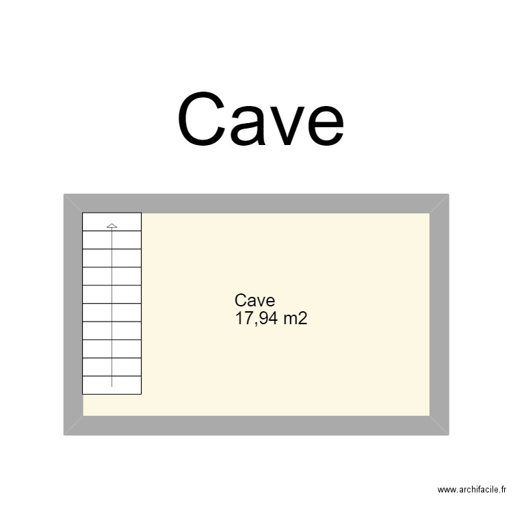 Cave Felix Lacourt 159 . Plan de 1 pièce et 13 m2