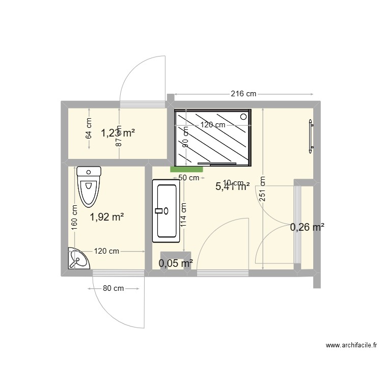 PLAN SDB 07 2023 bis2. Plan de 5 pièces et 9 m2