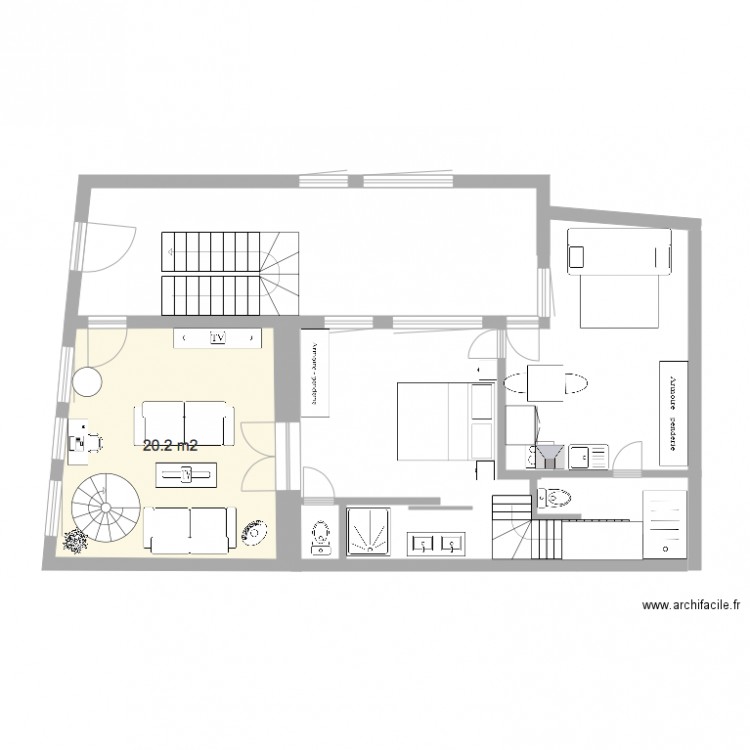 rez de chaussée . Plan de 0 pièce et 0 m2