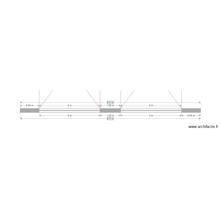 Façade sud. Plan de 0 pièce et 0 m2