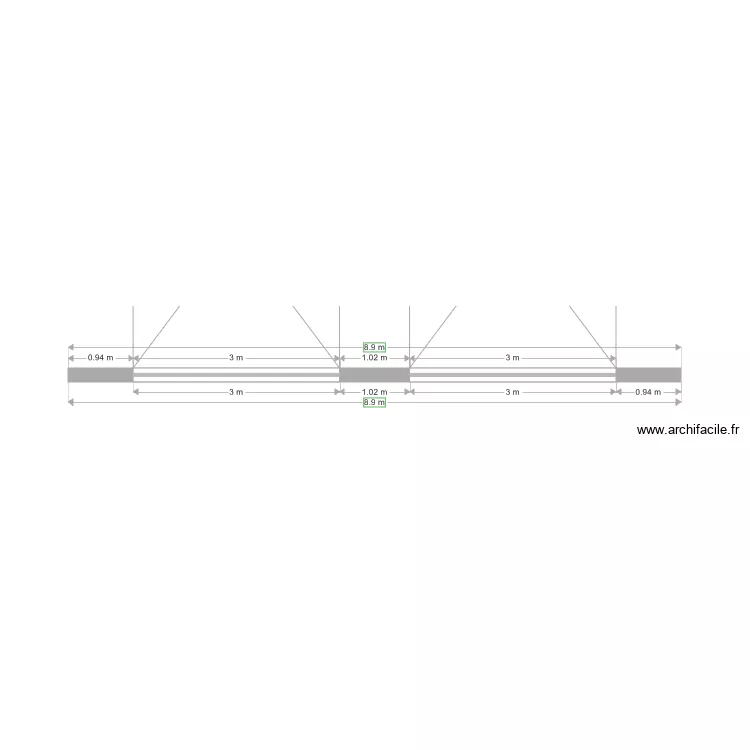 Fa&ccedil;ade sud. Plan de 
