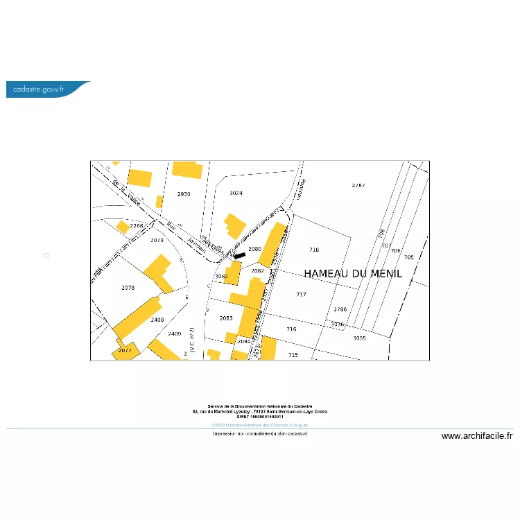 Parcelle B 2080 avec van. Plan de 