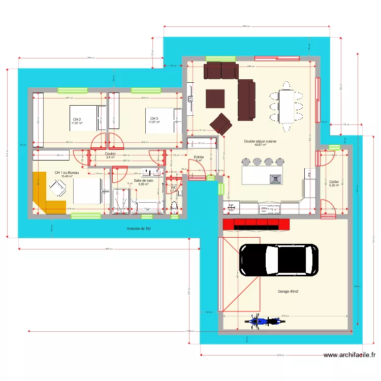 Palmira 110 m2. Plan de 