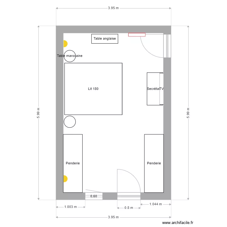 Chambre 3. Plan de Chambre 3. Plan de