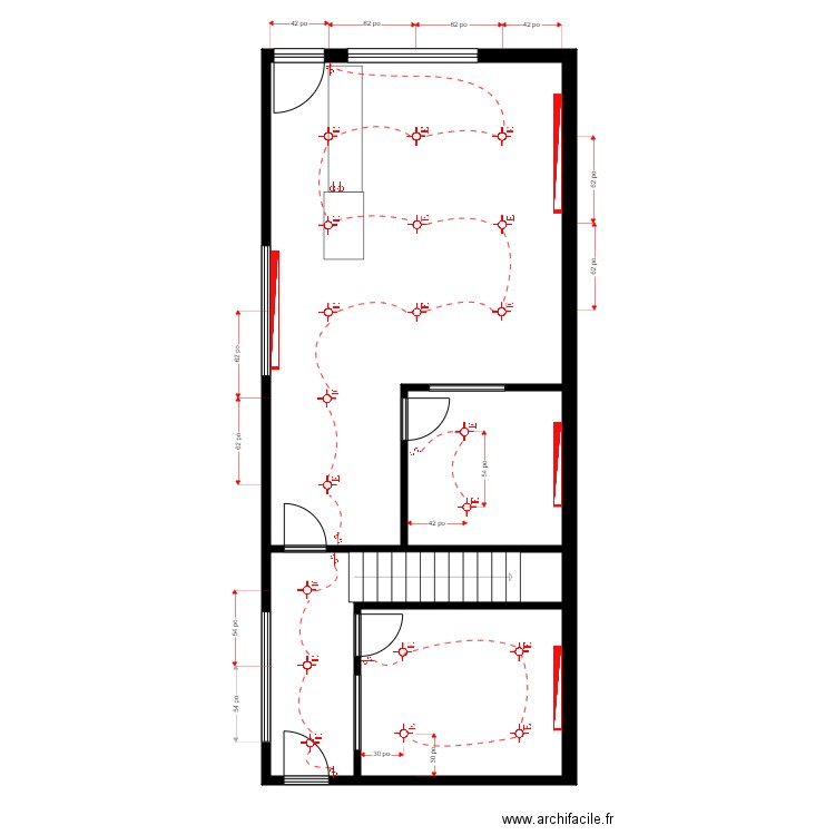 colbo elect. Plan de 4 pièces et 67 m2