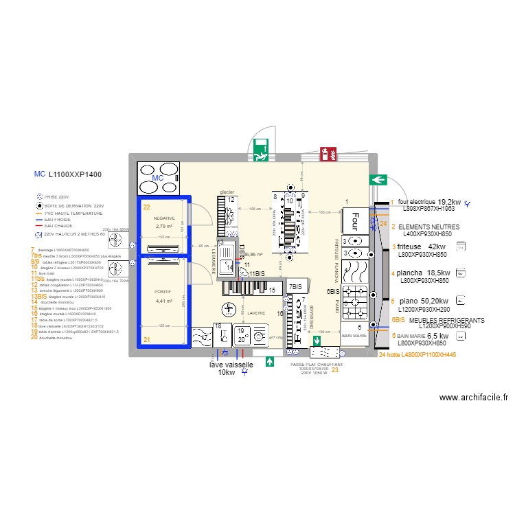 BOWLING 24. Plan de 3 pièces et 53 m2