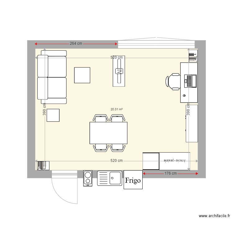 Studio LILLE Séjour VO. Plan de 0 pièce et 0 m2