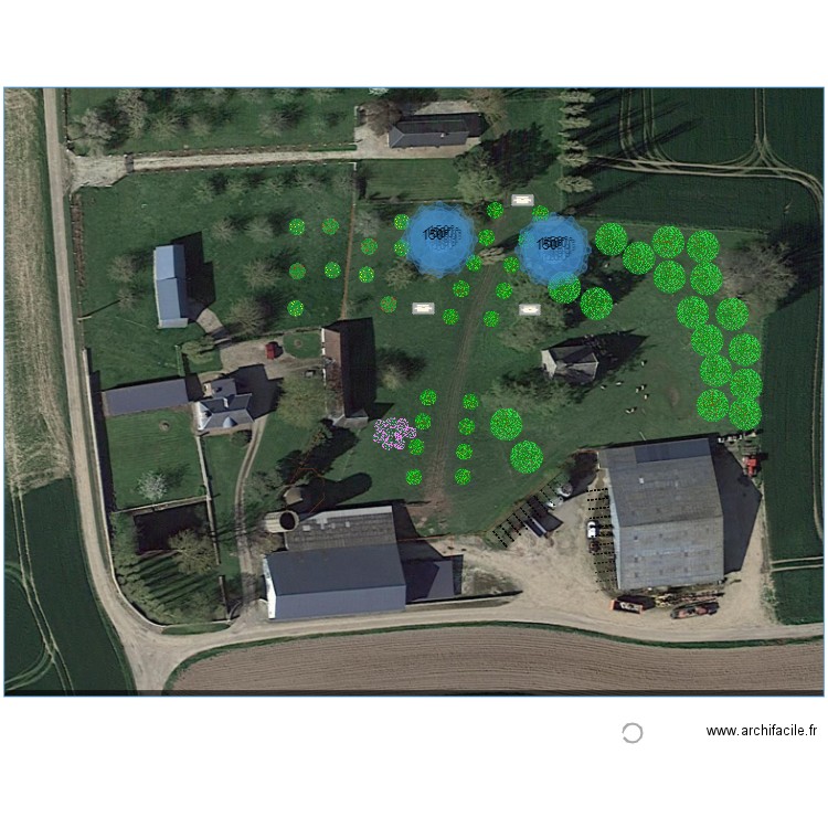 Aménagement extérieurs. Plan de 6 pièces et 79 m2