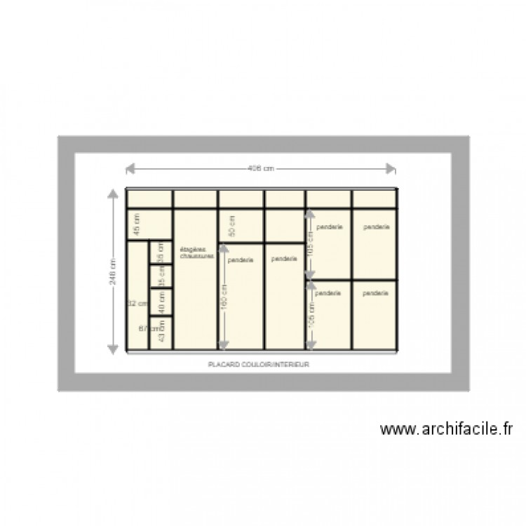 PLACARD  SELLE couloir intérieur v2. Plan de 0 pièce et 0 m2