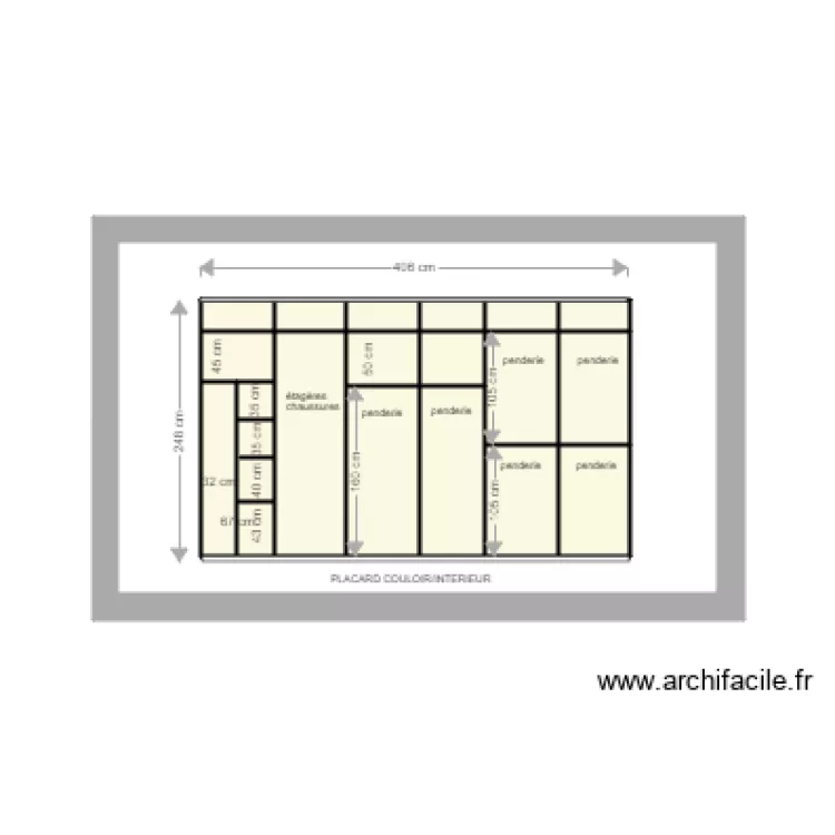 PLACARD SELLE couloir intérieur v2. Plan de PLACARD SELLE couloir intérieur v2. Plan de
