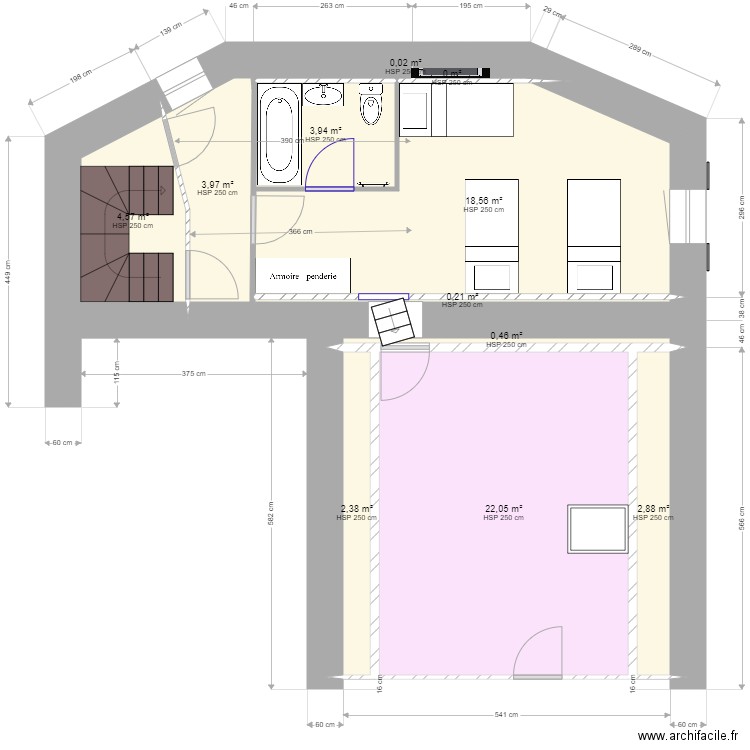 MarSylEtage4AmnagtV1. Plan de 11 pièces et 59 m2