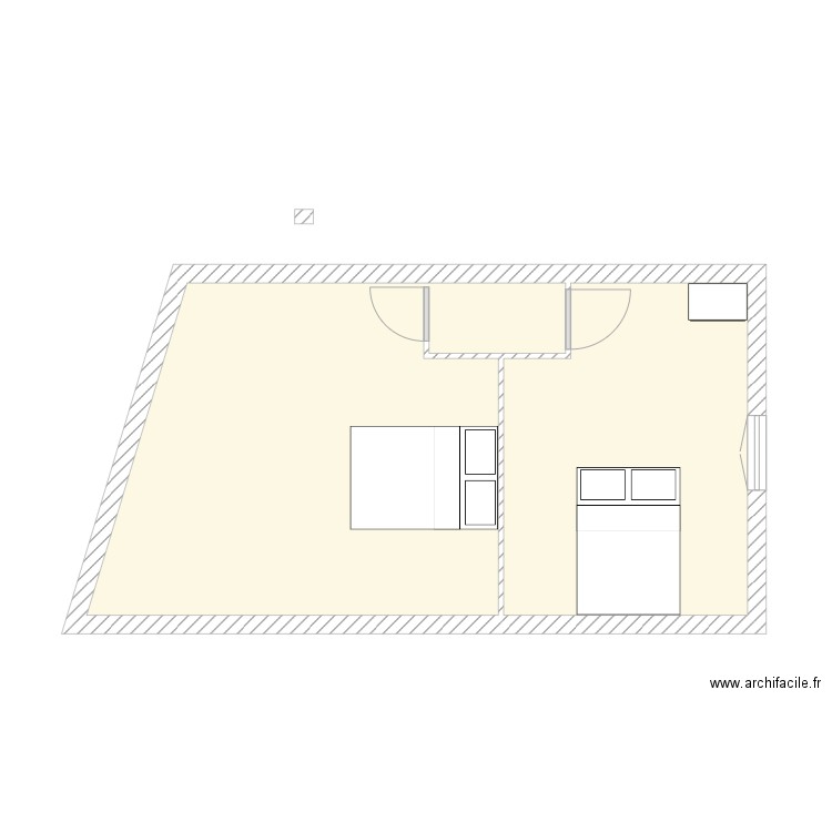 Maison AD 1. Plan de 2 pièces et 56 m2