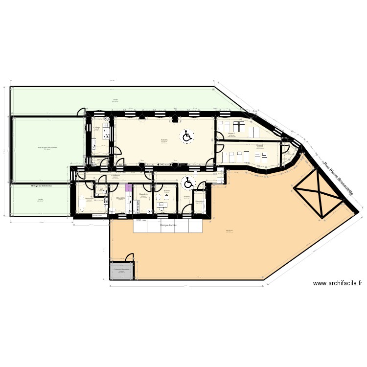 95 SARCELLES 106 Brossolette PROJET PMI PST. Plan de 23 pièces et 461 m2