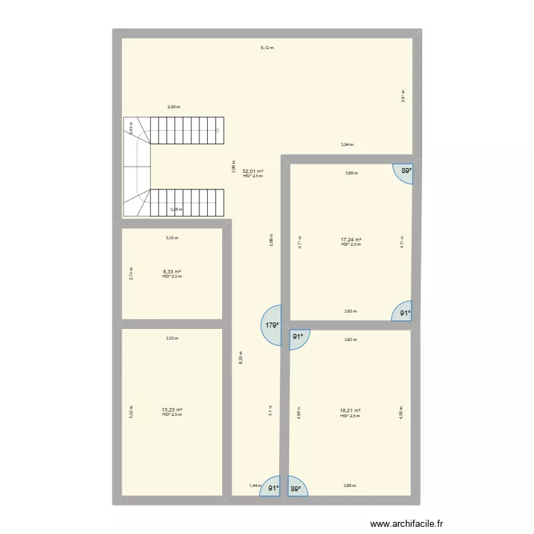 stand 1. Plan de 5  et 111 m²