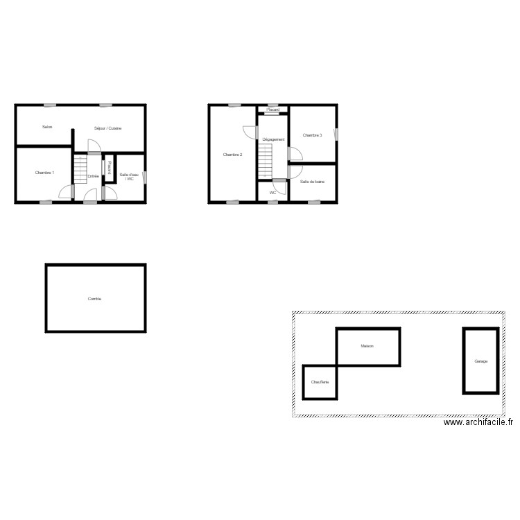 CHAUVIN  TURMEAU. Plan de 16 pièces et 216 m2