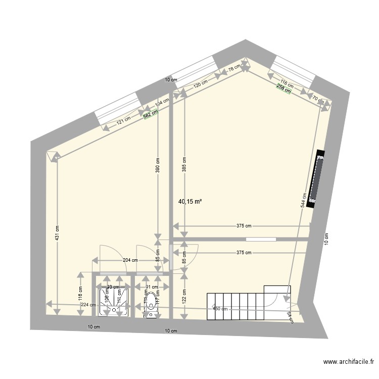 CH03160 2EME ETAGE APRES TRAVAUX 2. Plan de 0 pièce et 0 m2