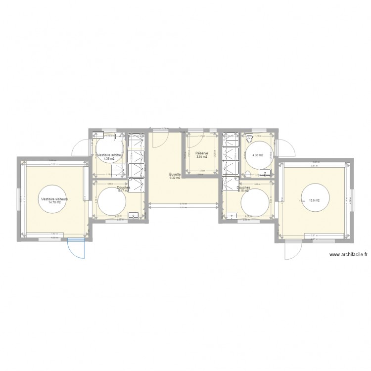 Vestiaires sanitaires terrain 31 10 16 1. Plan de 0 pièce et 0 m2