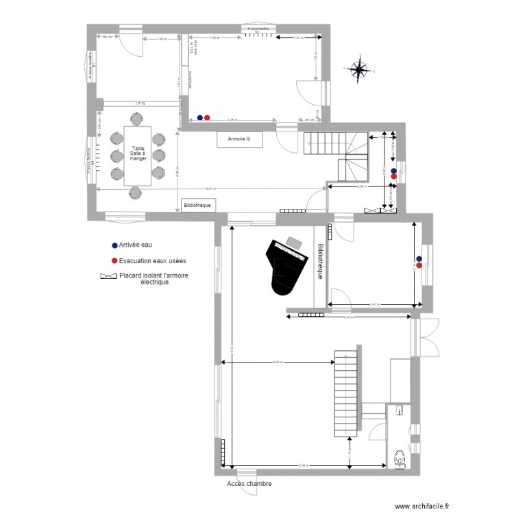 Plan salle salons cuisine buanderie. Plan de 0 pièce et 0 m2